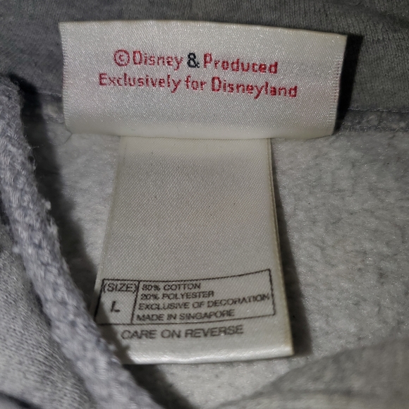Disneyland Hoodie Sweatshirt Mickey Men's Large Grey Y2K Since 1955 Singapore - Picture 6 of 13